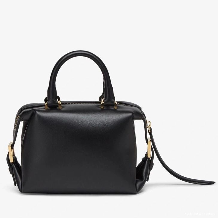 Vintage HOT In Fendi Bag Mini Cube Leather Black Nappa FF 0711